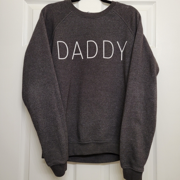 Unisex Custom Designed Dark Gray Daddy Crew Neck Sweatshirt, Size Medium - Picture 1 of 10